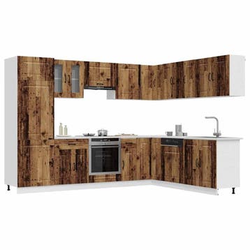 vidaXL 14-delige Keukenkastenset Kalmar bewerkt hout oud, Verzenden, Nieuw