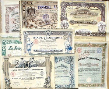 France. 20 x decorative, mostly French Stocks +