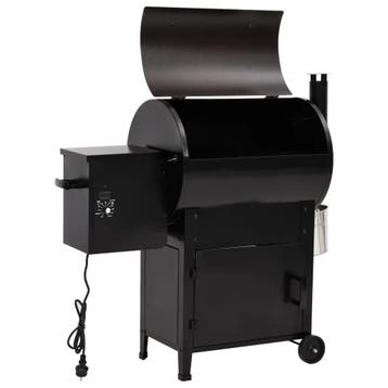 vidaXL Pelletbarbecue met schoorsteen 104 cm ijzer zwart, Verzenden, Nieuw