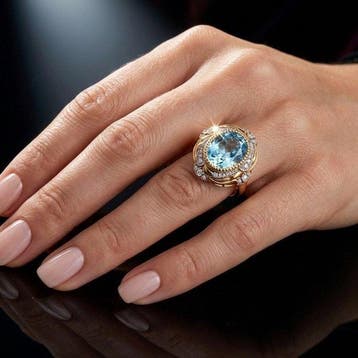 Zonder minimumprijs - Ring 18-karaats goudlaag, Zilver