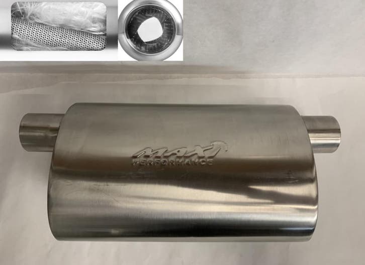MAX Spiral Straight Flo Performance rvs uitlaat demper 2,5, Autos : Pièces & Accessoires, Autres pièces automobiles, Enlèvement ou Envoi