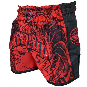 PunchR™ Sak Yant Tiger Muay Thai Short Rood Zwart, PunchR™, Verzenden, Vechtsport, Rood