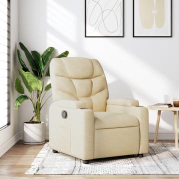 vidaXL Relaxfauteuil Crème Stof, Verzenden
