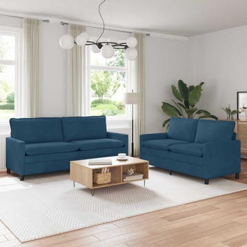 vidaXL bank / zetelstel 2 st Blauw Fluweel, Verzenden