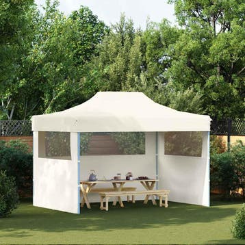 vidaXL Partytent met 3 zijwanden inklapbaar 3x4 m staal, Verzenden