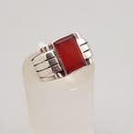 Argent, Art déco, Carneool - Bague, Antiquités & Art