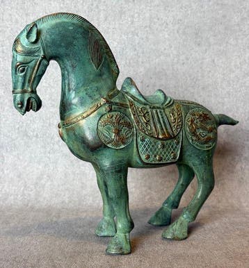 Beeld, Tang-Dynasty stijl paard 25 cm (Zonder Minimumprijs)