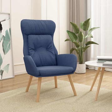vidaXL Relaxstoel stof blauw, Verzenden