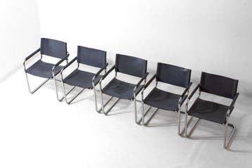 Fauteuil (5) - Staal, Leder