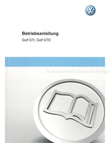 2011 VOLKSWAGEN GOLF GTI | GTD INSTRUCTIEBOEKJE DUITS