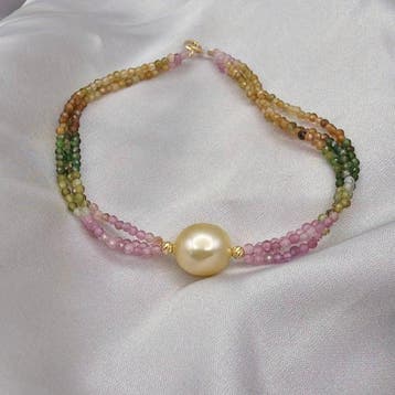 Zonder minimumprijs - Armband - 18 karaat Geel goud Parel -, Nieuw