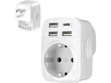 Veiling - Hoppac 5-in-1 Amerikaanse stekkeradapter - USB, Télécoms