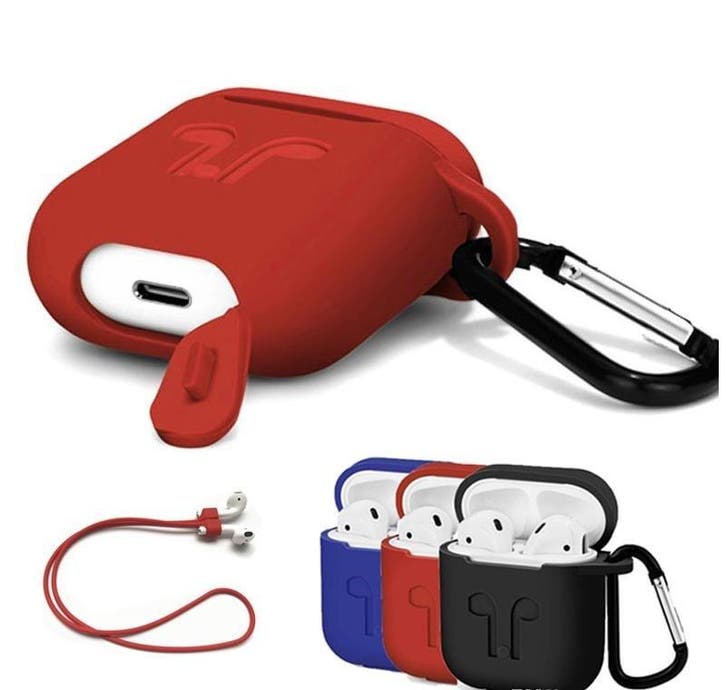 Case airpod airpods 1 & 2 hoes siliconen hoesje + strap + ha, Audio, Tv en Foto, Hoofdtelefoons, Nieuw, Verzenden