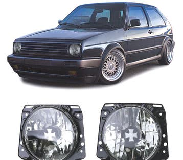 Phares Antibrouillard Vw Golf 2 83-91 Iron Cross Noir Fumé, Autos : Pièces & Accessoires, Verzenden