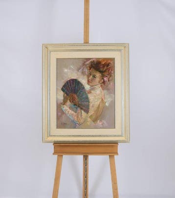Paul Rowette (1955) - Dame met waaier
