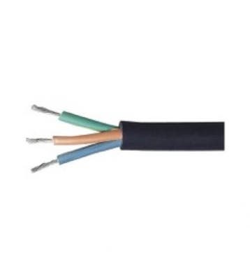 Kabel neopreen 3x 1,5mm rond zwart rol 100 meter, Verzenden, Nieuw
