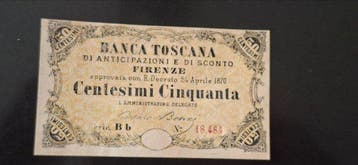 Italië. - 50 Centimes, 1 Lira - 1870/1871 (Zonder