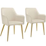 tectake Eetkamerstoel Avane, fluweellook, gestoffeerd - beig, Verzenden