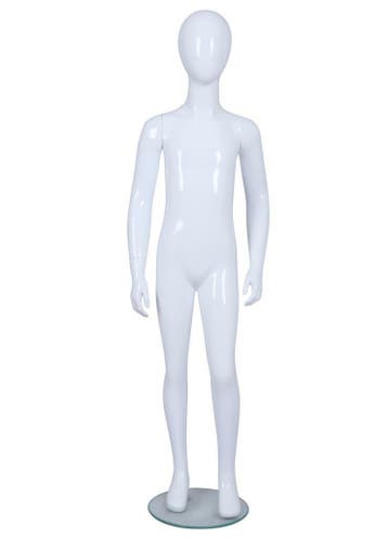 *TIP*  Faceless etalagepop kind glossy wit 9 jaar mt 134 JY, Ophalen of Verzenden