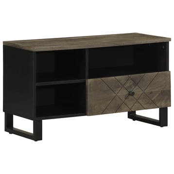 vidaXL Tv-meubel 80x33x46 cm massief mangohout zwart, Verzenden, Nieuw