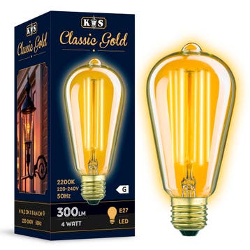 Lichtbronnen Classic Gold LED 4W Kooldraadlamp Edison, Verzenden, Nieuw