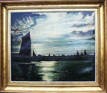 H. Dusveld (XX) - Avondstemming, Antiquités & Art