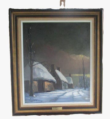 Edgard Heirman (1919-2002) - Winter in de oude buurt