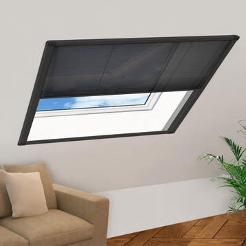 vidaXL Raamhor plissé 120x120 cm aluminium antraciet, Doe-het-zelf en Bouw, Verzenden, Nieuw