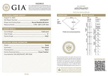 Zonder minimumprijs - Ring - 18 karaat Witgoud - 0.56ct. tw., Nieuw