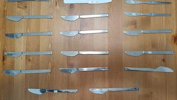 Tafelmessenset (41) - Staal - Zeldzame vliegtuigmessen