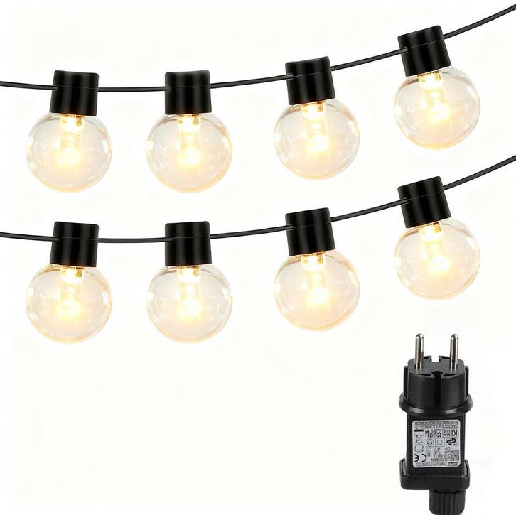 Lichtsnoer Buiten - Lichtslinger - Led - 5 m - Zwart - Aigos, Huis en Inrichting, Lampen | Overige, Nieuw, Verzenden