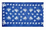 Haarband Multifunctioneel 45x25cm - Cannabis Patroon - Blauw, Nieuw