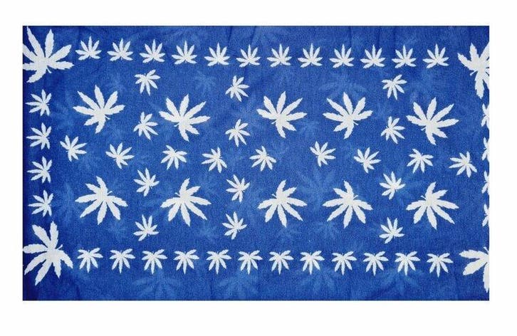 Haarband Multifunctioneel 45x25cm - Cannabis Patroon - Blauw, Handtassen en Accessoires, Uiterlijk | Haarverzorging