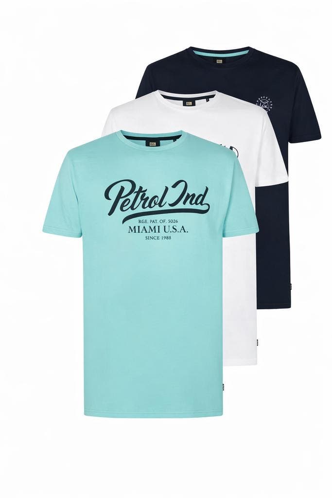 2dekans | Petrol Industries Classic T-Shirt Heren - Set van, Kleding | Heren, T-shirts, Ophalen of Verzenden