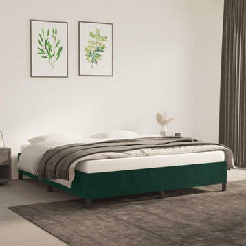 vidaXL Bedframe zonder matras 160x200 cm fluweel donkergroen, Maison & Meubles, Verzenden