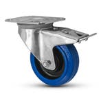 12× FORTEX Blue Wheel zwenkwiel Ø100mm met dubbele rem WLL, Verzenden, Nieuw