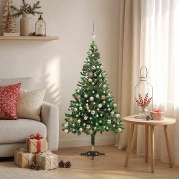 vidaXL Kunstkerstboom met verlichting en kerstballen 230, Verzenden, Nieuw