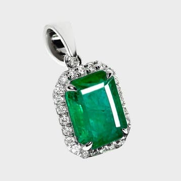 Sans prix de réserve - Pendentif - 14 carats Or blanc, IGI