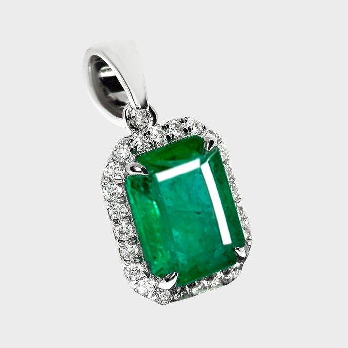 Sans prix de réserve - Pendentif - 14 carats Or blanc, IGI, Bijoux, Sacs & Beauté, Bijoux anciens
