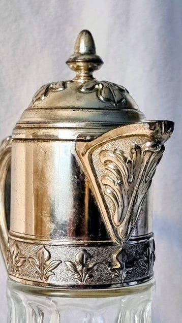Carafe - Verre, Métal - Versilbert &Detailreich