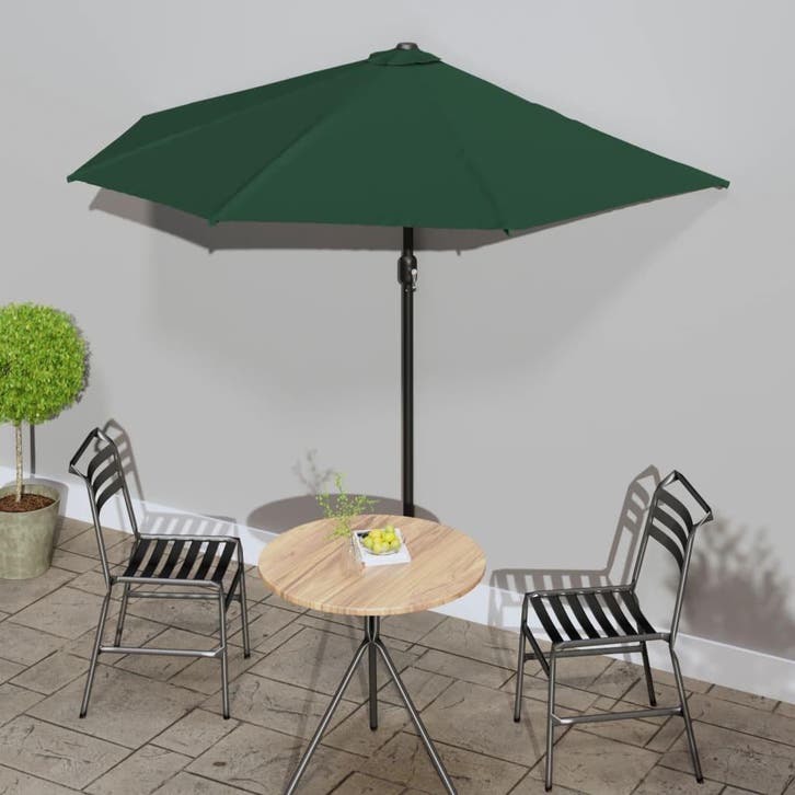 vidaXL Balkonparasol half met aluminium paal 270x144 cm, Tuin en Terras, Parasols, Nieuw, Verzenden