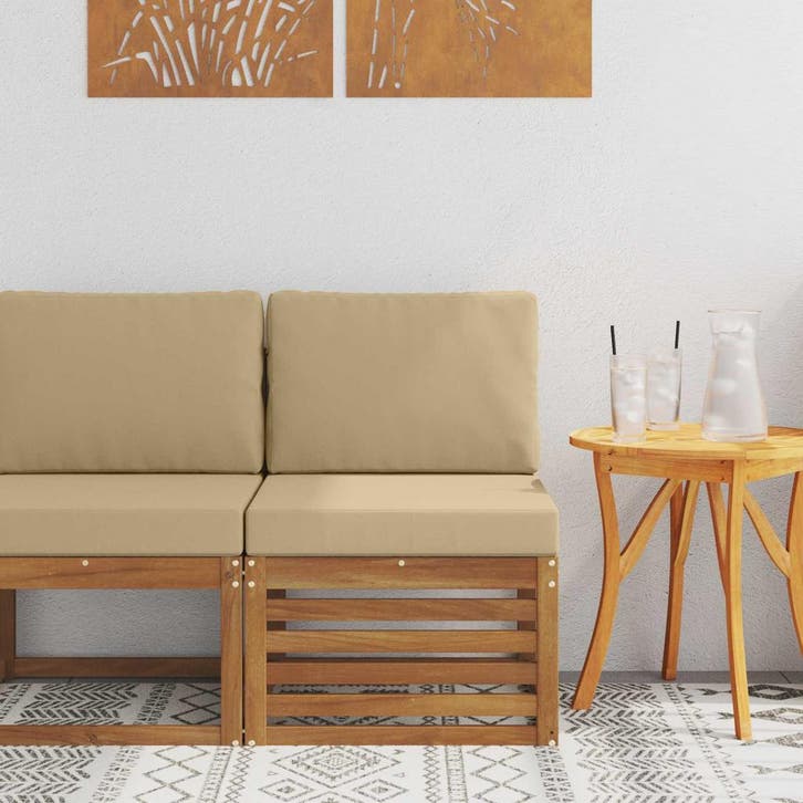 vidaXL Buiten Midden Sofa Massief Acacia Hout Naturel, Jardin & Terrasse, Ensembles de jardin, Envoi
