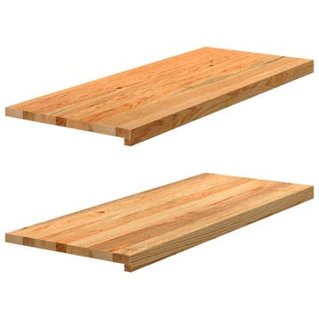 vidaXL Vensterbanken 2 st 100x40x2 cm massief eikenhout, Doe-het-zelf en Bouw, Verzenden, Nieuw