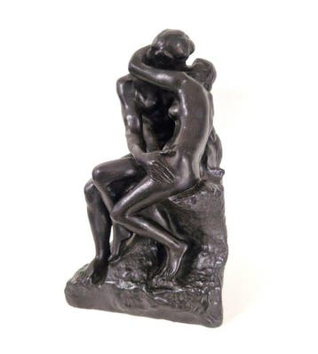 Auguste Rodin - sculptuur, Le Baiser - 25 cm - Gepatineerd, Antiek en Kunst