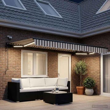 vidaXL Elektrisch Uitschuifbare Zonneluifel Lichtgrijs en, Verzenden, Nieuw