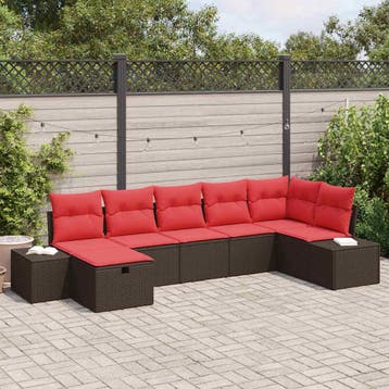 vidaXL Bankstel 4 st poly rattan, Verzenden