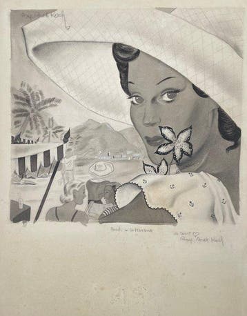 Ray Bret-koch (1902-1996) - Portrait de Jeune à la Havane -