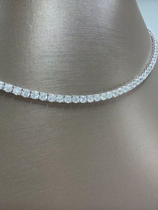 Halsketting - 14 karaat Witgoud - 15.30ct. tw. Diamant, Handtassen en Accessoires, Kettingen