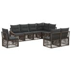 vidaXL Tuinbank Set 8 pcs Grijs poly rattan, Verzenden, Nieuw