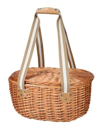 Picknickmand - Picknickmand - Plastic, Leder, Wilgentakken -